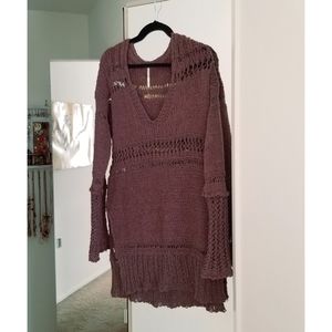 Free People Purple Knit Sweater Dress NWOT
